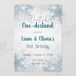 Winter ONE-derland First Birthday Invitation 招待状