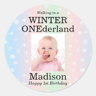 Winter Onederlandフォトスノーフレーク ラウンドシール