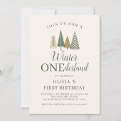 Winter Onederlandフォトファースト誕生日 招待状 (正面)