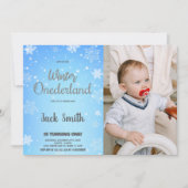 Winter ONEderland招待状シルバーブラック写真 招待状 (正面)