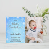 Winter ONEderland招待状シルバーブラック写真 招待状 (スタンド正面)