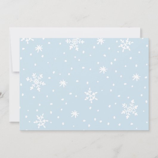 Winter ONEderland男の赤ちゃん最初の誕生日写真 招待状 (裏面)