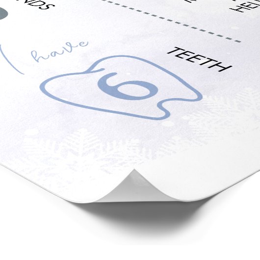 Winter Onederland誕生日フォトマイルストーンサイン ポスター (角)