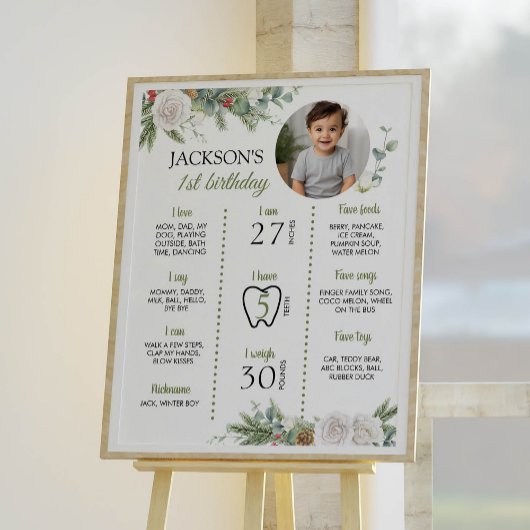 Winter Onederland誕生日フォトマイルストーンポスター ポスター