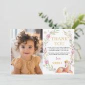 Winter Onederland誕生日写真サンキューカード サンキューカード (スタンド正面)