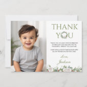 Winter Onederland誕生日写真サンキューカード サンキューカード (正面)