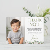 Winter Onederland誕生日写真サンキューカード サンキューカード (スタンド正面)