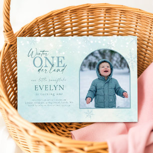 Winter ONEderland アーチフォトファーストバースデー 招待状