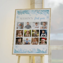 Winter Onederland 1年目のフォトマイルストーンのサイン ポスター