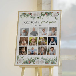 Winter Onederland 1年目のフォトマイルストーンのサイン ポスター