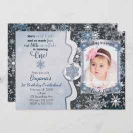 Winter Onederland 1st誕生日フォト招待状 招待状