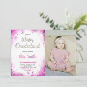 winter onederland 1st誕生日招待状w写真 招待状 (スタンド正面)