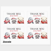 Winter Onederland 1st birthdayクリスマスフォト 長方形シール (シート)