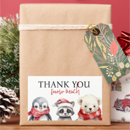 Winter Onederland 1st birthdayクリスマスフォト 長方形シール