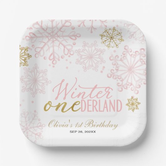 Winter Onederland 1st Birthday  ペーパープレート (正面)