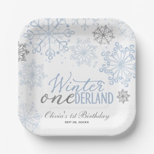Winter Onederland 1st Birthday  ペーパープレート (正面)
