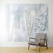Winter Onederland 1st Birthday Blue And Gold タペストリー (インサイチュ(横))