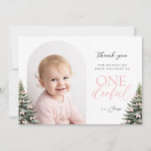 Winter Onederland 1st Birthday Flat Thank You Card サンキューカード (正面)