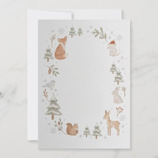 Winter ONEderland 1st Birthday Invitation Editable 招待状 (裏面)