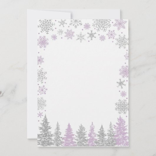 Winter ONEderland 1st Birthday Invitation Editable 招待状 (裏面)