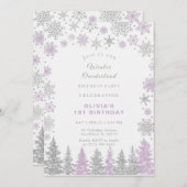 Winter ONEderland 1st Birthday Invitation Editable 招待状 (正面/裏面)