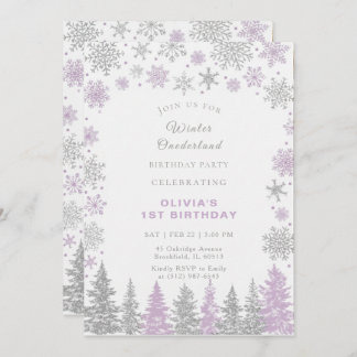 Winter ONEderland 1st Birthday Invitation Editable 招待状
