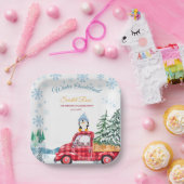 winter onederland 1st birthday invitations ペーパープレート (パーティー)