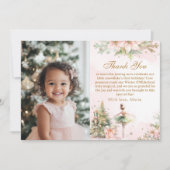 Winter Onederland 1st birthday photo Thank you 招待状 (正面)