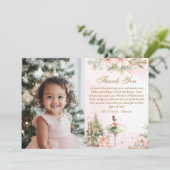 Winter Onederland 1st birthday photo Thank you 招待状 (スタンド正面)