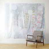 Winter Onederland 1st Birthday Pink And Gold タペストリー (インサイチュ(横))