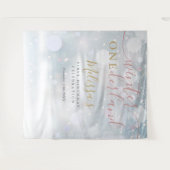 Winter Onederland 1st Birthday Pink And Gold タペストリー (正面(横))