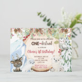 Winter Onederland 1st, first birthday invitation. 招待状 (スタンド正面)