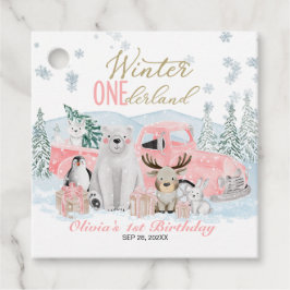 Winter Onederland Arctic Animal Girl 1st Birthday フェイバータグ