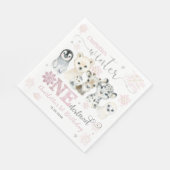 Winter Onederland Arctic Animals Snow 1st Birthday スタンダードランチョンナプキン (角)