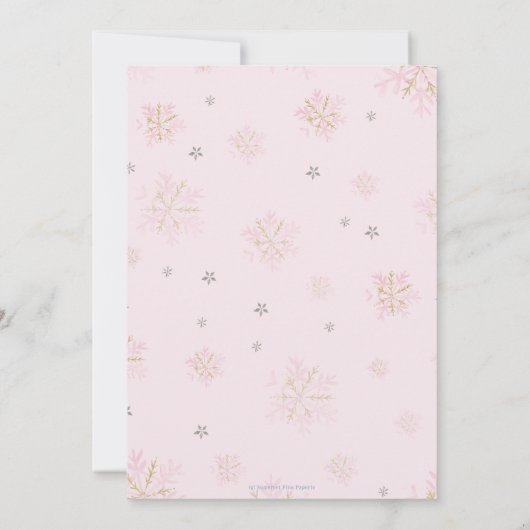 Winter Onederland Arctic Animals Snow 1st Birthday 招待状 (裏面)