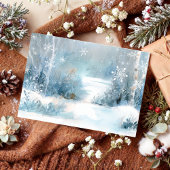 Winter Onederland Bear Blue First Birthday Photo 招待状