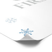 Winter Onederland Bear Blue First Welcome Sign ポスター (角)