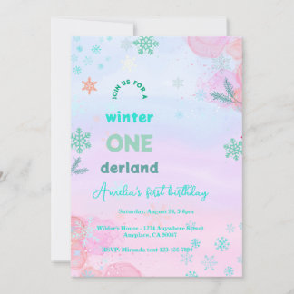 Winter Onederland Birthday  招待状