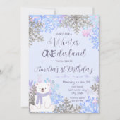 Winter Onederland Birthday Invitation 招待状 (正面)
