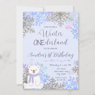 Winter Onederland Birthday Invitation 招待状