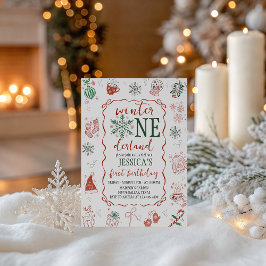 Winter ONEderland Birthday Invite 招待状