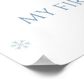 Winter Onederland Blue My First Year Photo Sign ポスター (角)