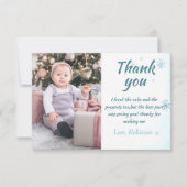 Winter Onederland Boyサンキューカードと写真 招待状 (正面)