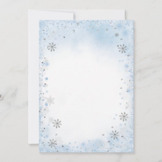 Winter Onederland Boy 1st Birthday Arctic Animals 招待状 (裏面)