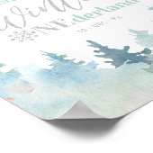 Winter Onederland Boy 1st Birthday Welcome Sign ポスター (角)