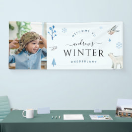 Winter Onederland Boy Photo Winter 1st Birthday 横断幕