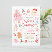 Winter Onederland Christmas 1st Birthday Party 招待状 (スタンド正面)
