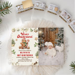 Winter Onederland Christmas Cookie誕生日写真 招待状<br><div class="desc">ウィンターオンダーランドクリスマスクッキーフォト誕生日招待状</div>