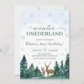 Winter ONEderland Deer Invite 招待状 (正面)