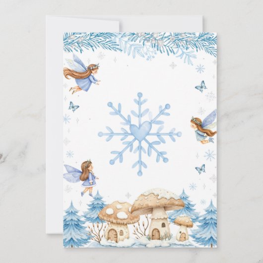 Winter Onederland Fairy 1st Birthday 招待状 (裏面)